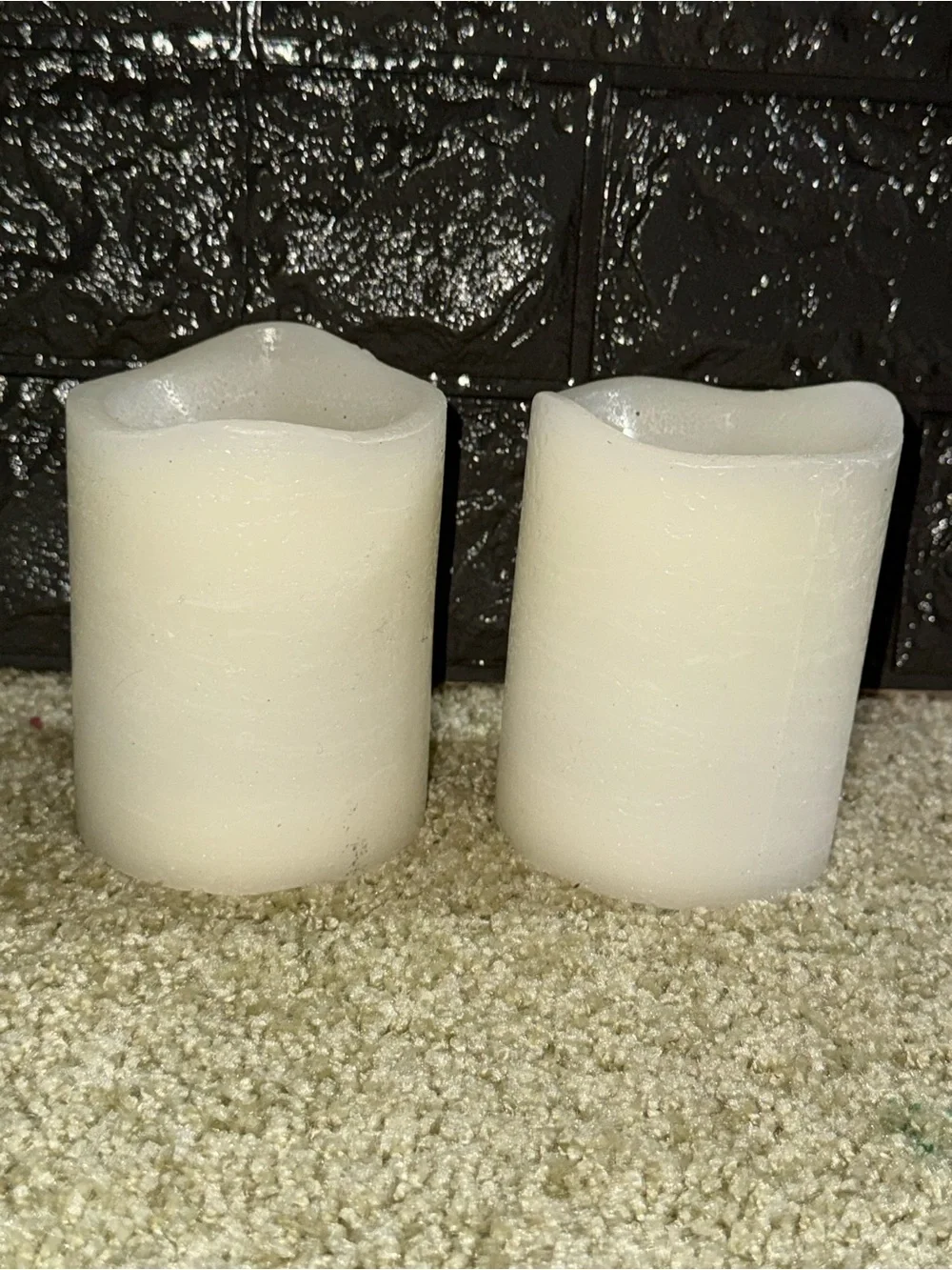 Place & Time off white LED flameless wax candle AA batteries operated